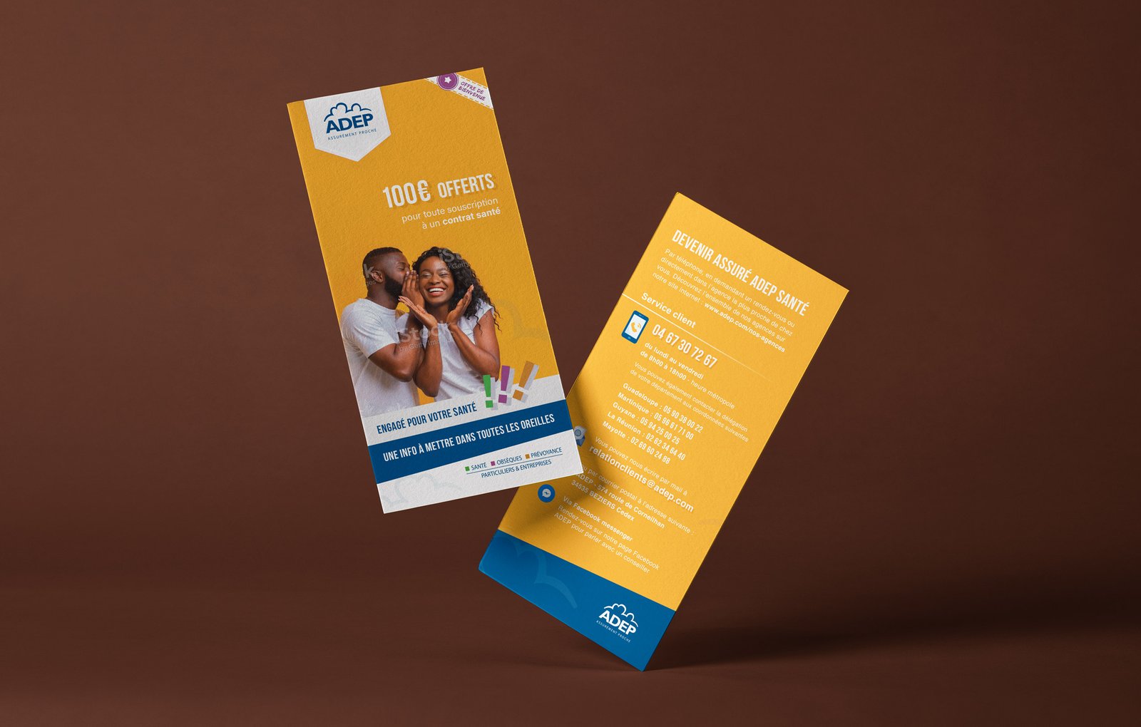 1ère et 4ème pages du flyer 2 volets