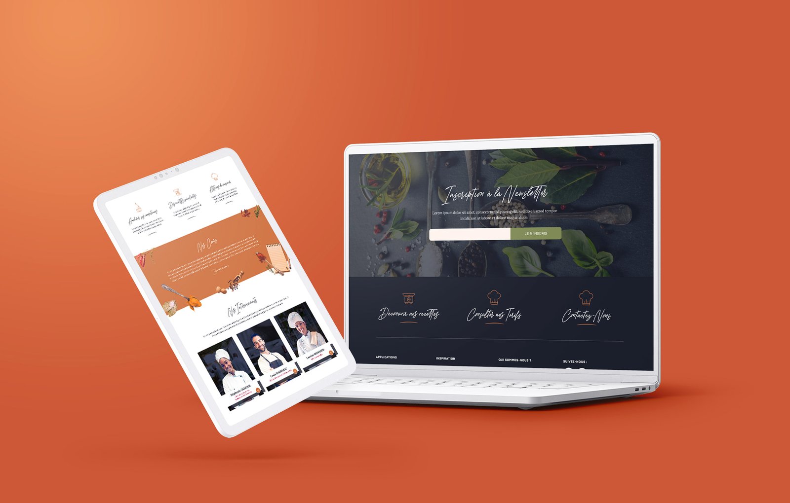 Page d&rsquo;accueil d&rsquo;un site de restauration