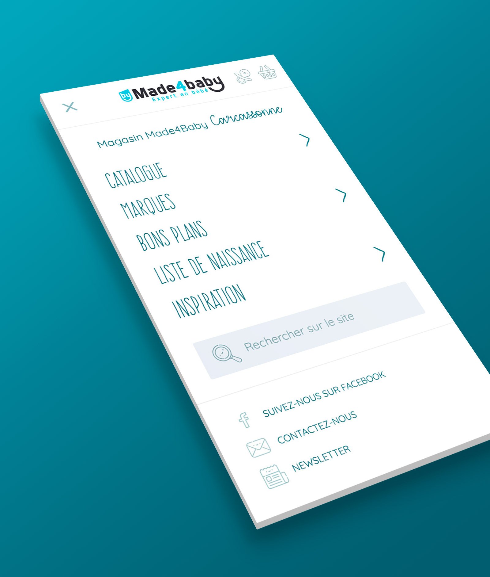 Ecran du menu responsive