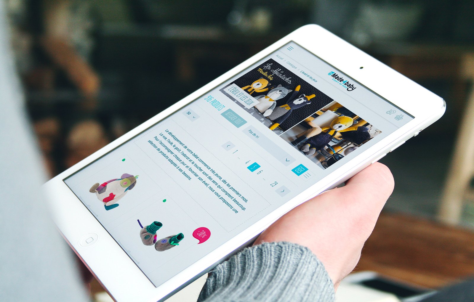 Rendu graphique de l&rsquo;écran listant les produits