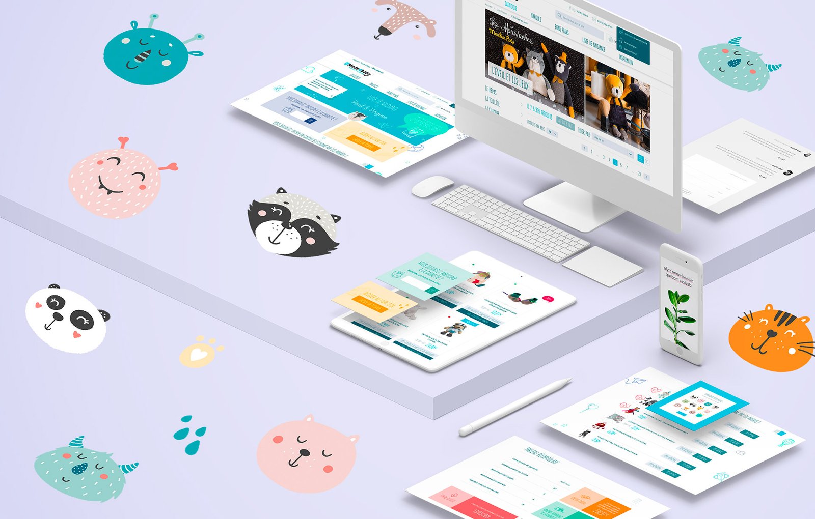 Divers écrans du site responsive