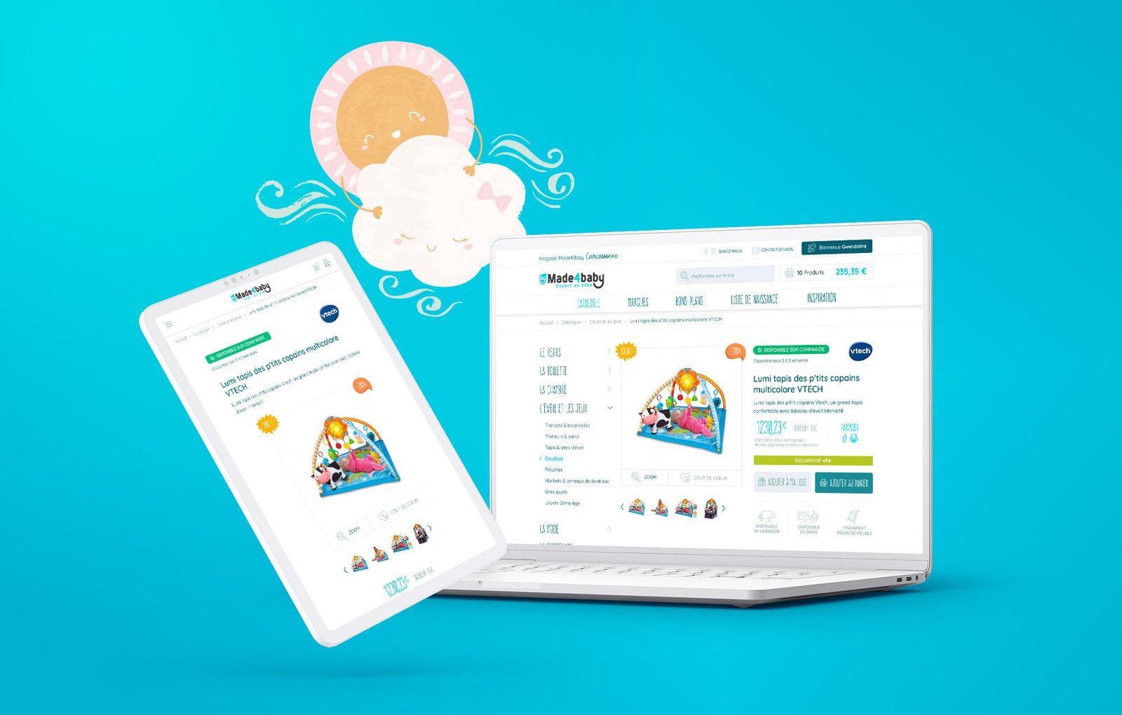 Présentation de la page d&rsquo;un produit sur divers écrans