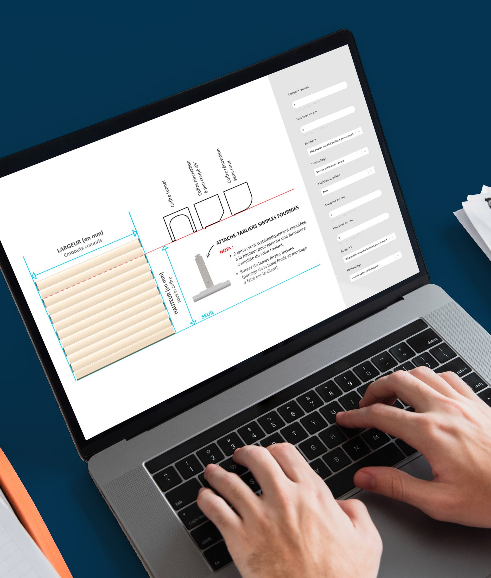 Ecran présentant le simulateur de volets roulants