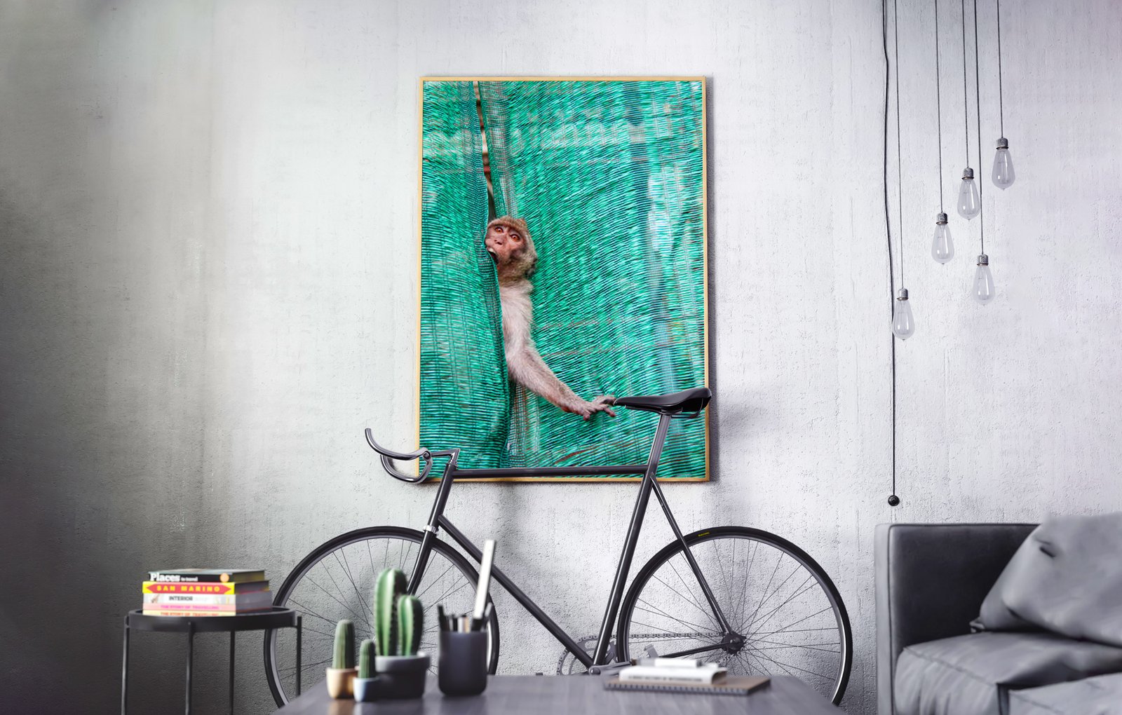 Singe jouant à cache cache